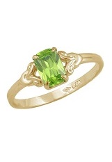 charming teensy rectangle peridot birthstone ring for babies and kids